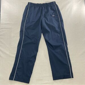 🔥 Vintage Nike Baggy Track Pants Mens Navy Blue White Stripe Baggy Skate Y2K